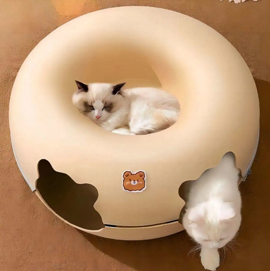 Cat Tunnel Cat Cave, Cat Donut Tunnel Toy For Indoor Cats, Circle Bed