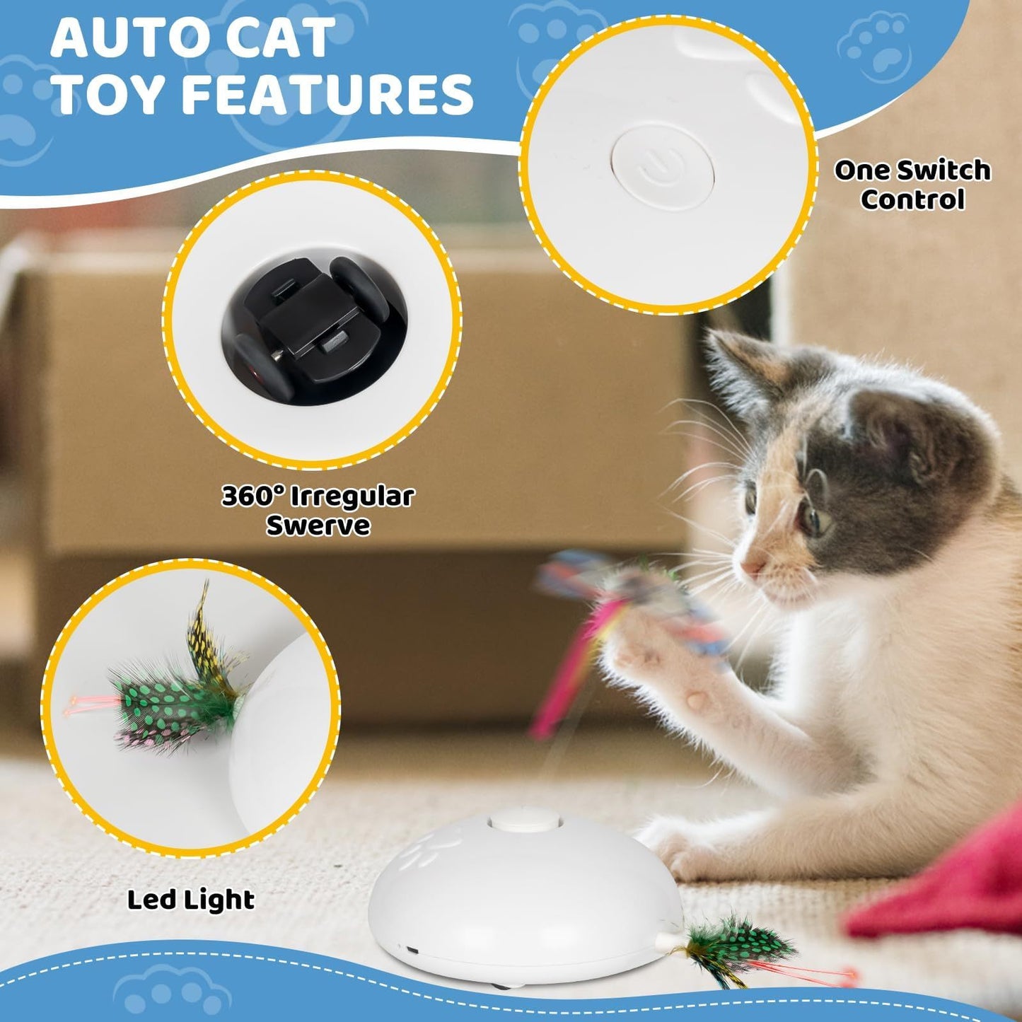 Automatic Cat Toys, Indoor Cat Interactive Cat Toys