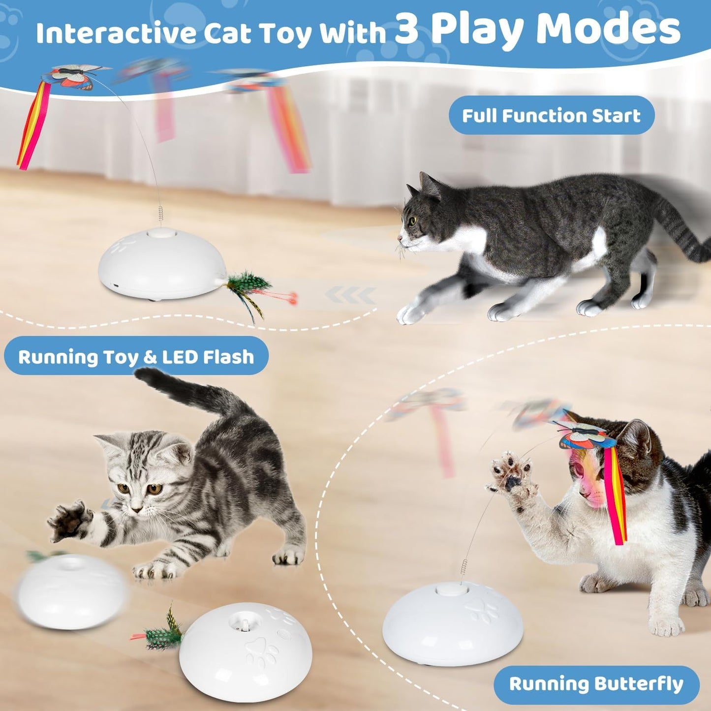 Automatic Cat Toys, Indoor Cat Interactive Cat Toys